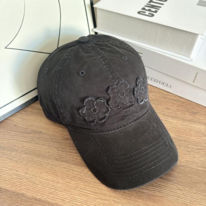 Embroidered Floral Baseball Cap For Women Sun Protections Breathable Acrylic Adjustable Belt Hat