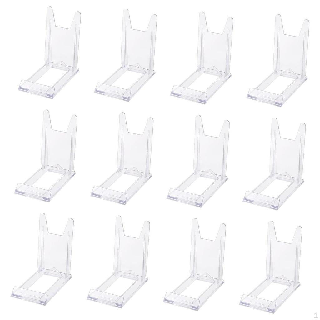 12Pcs Book Stands Photo Holders Clear Picture Frame Acrylic Easel for Tableware Dish