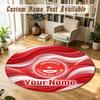 Round Rug Custom NameAberdeen FC Pattern Non Slip Carpet Home Floor Decor