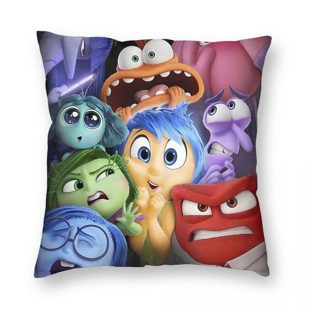 Inside Out Squad Pillowcase Polyester Linen Velvet Pattern Zip Decorative Throw Pillow Case Home Cushion Cover