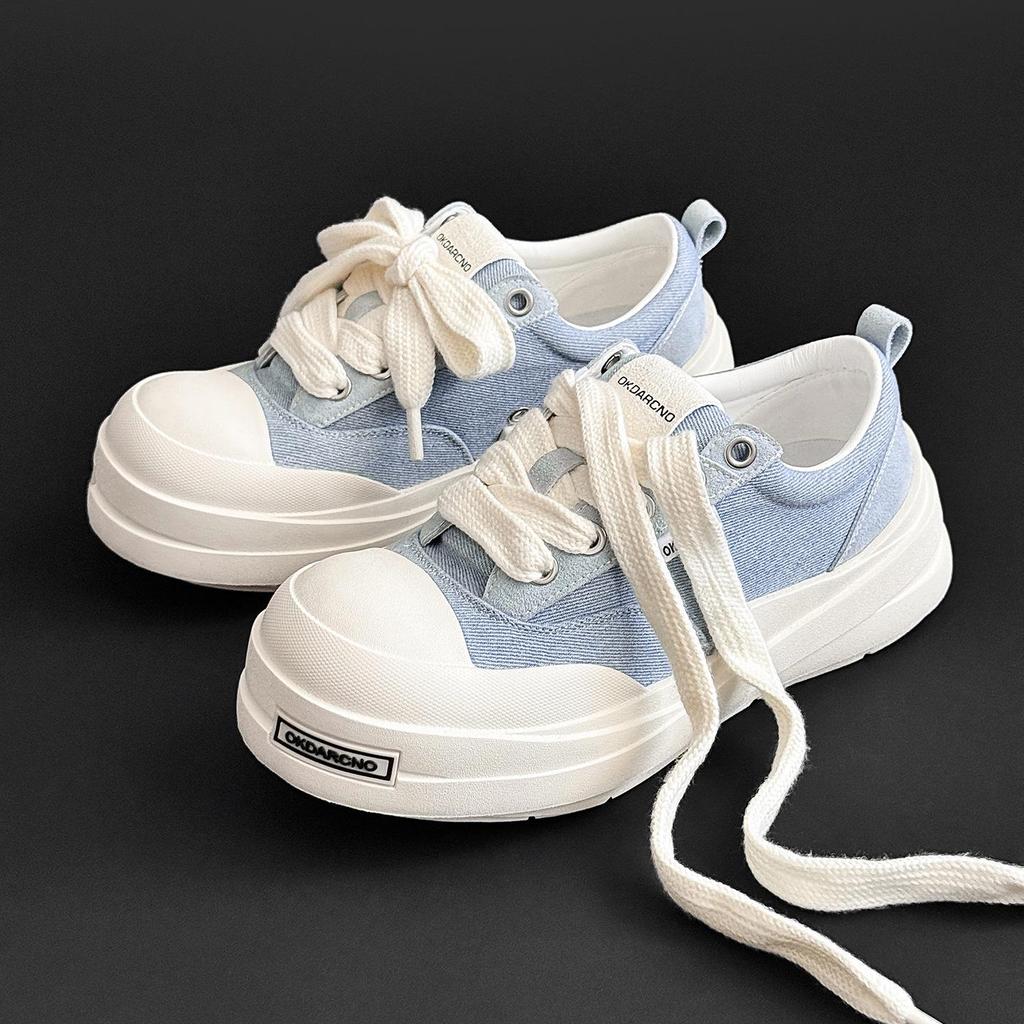 Mickey Men's Height-Boost Thick Sole Casual Canvas Skate Shoes 2025 - Trendy, Versatile High Street Sneakers for Couples.