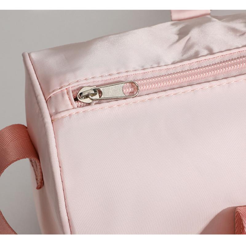 Casual Pink Nylon Waterproof Women Tote Bags Carry On Travel Bags Gym Yoga Bag for Sports Large Capacity Storage Luggage Handbag
