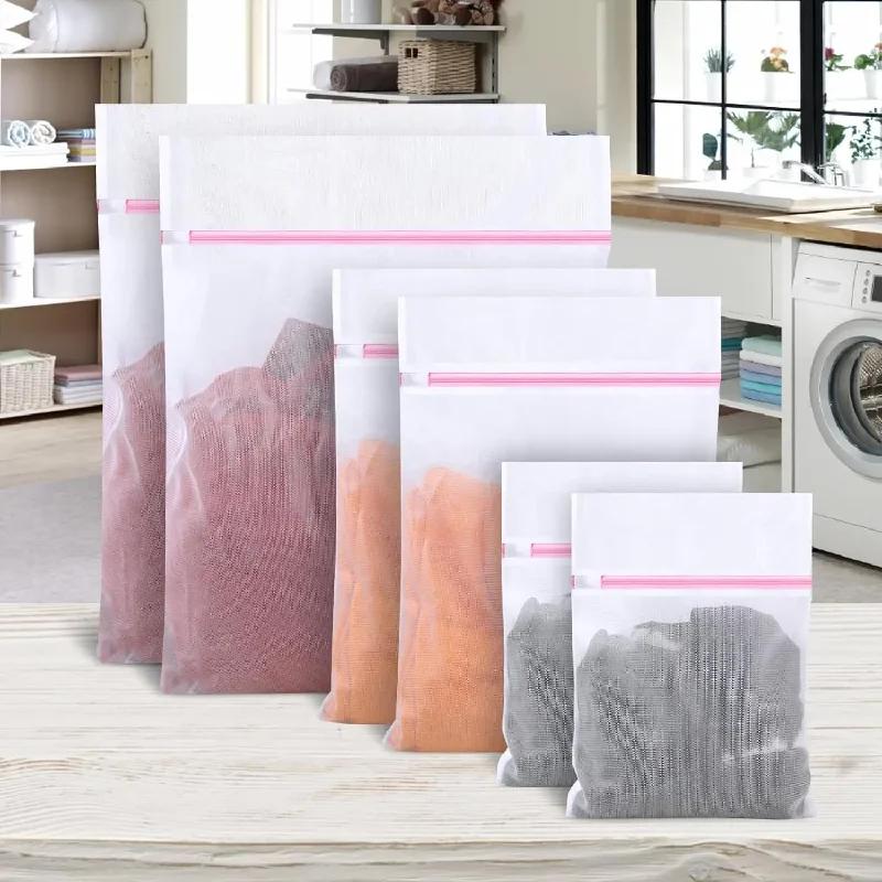 7Pcs Extra Durable Laundry Mesh Bags Set with Zipper for Delicate Garments Reusable Washing Machine Protector