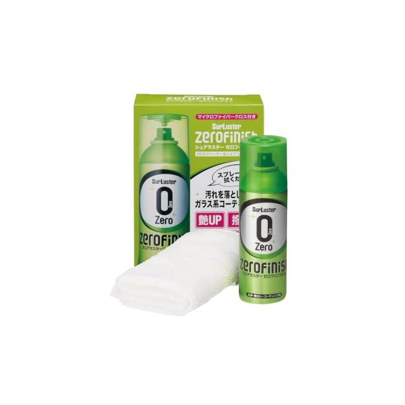 SurLuster Zero Finish Cleaner & Coating with Cloth, 300ml. Glass-based Coating with Stain-resistant and Water-repellent Properties. Suitable for Cars,