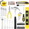 DOWELL 90 Piece Tool Set Home Repair Hand Tool Kit with Wrench Sets Plastic Tool Box Storage Case
