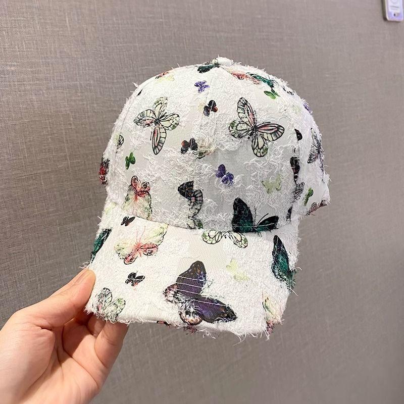 Women's Breathable Butterfly Baseball Cap - Lightweight Sun Visor, Casual UV Protection Hat for Daily Wear