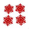 4pcs Christmas Snowflake Shaped Coaster Mat Anti-Skid Pad Table Placemat