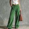 Autumn and winter retro corduroy wide-leg pants women's trousers high waist double pockets straight casual pants