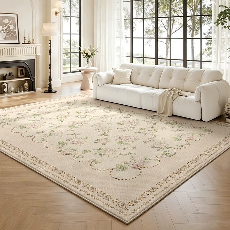Wabi-sabi Style Floral Living Room Carpet Large Area Floor Mat Soft Short Plush Rug Bedroom Rugs Home Decoration Alfombra Salón