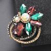 Elegant Glass Crystal Brooch for Women - Versatile Luxury Pin for Autumn/Winter Coats and Personality Jewelry Accessories