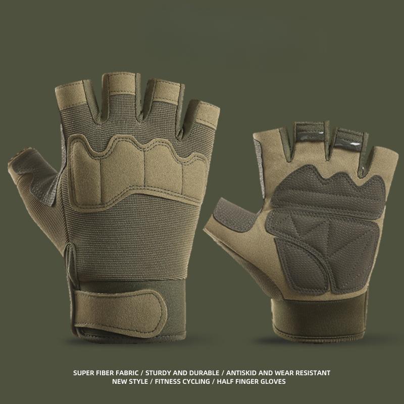 Tactical Half-finger Gloves Military Fans Men and Women Outdoor Sports Mountaineering and Cycling Training Field Anti Slip Performance Fitness Gloves