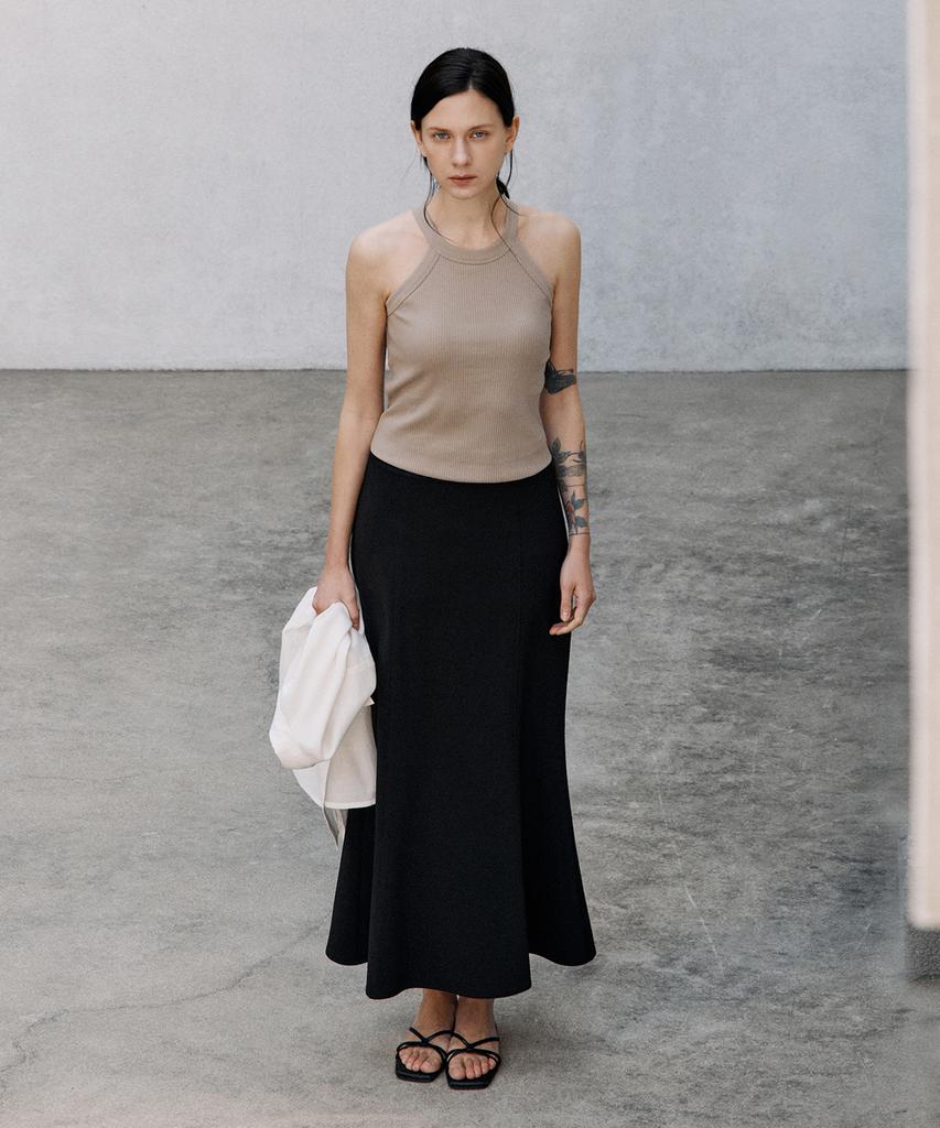 Aesmoeo Vera Mermaid Banding Skirt (Black)