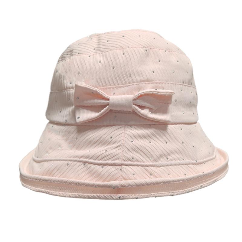 Women’s Summer Bow Fisherman’s Hat Lightweight, Sun-Protective Hat with Rhinestones – Versatile for Any Occasion