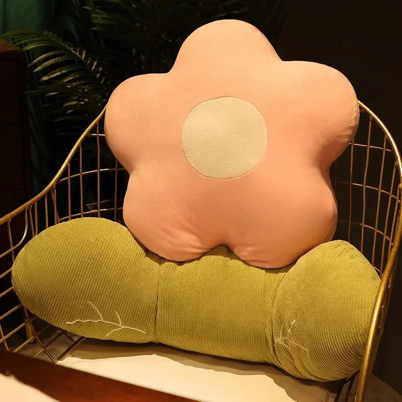 

Цветочная плюшевая подушка для сна, декоративная подушка для кровати, изголовье, сиденье, спинка, домашняя, большого размера, съемная, моющаяся подушка 60x40x10cm