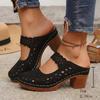 Women's Thick Heel Sandals, Solid Color Open Toe Summer High Heels, Women's Thick Heel, Casual Open Toe Summer Shoes, All Competition Outdoor Sandals