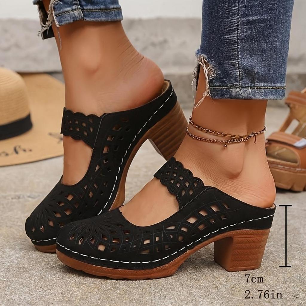 Women's Thick Heel Sandals, Solid Color Open Toe Summer High Heels, Women's Thick Heel, Casual Open Toe Summer Shoes, All Competition Outdoor Sandals