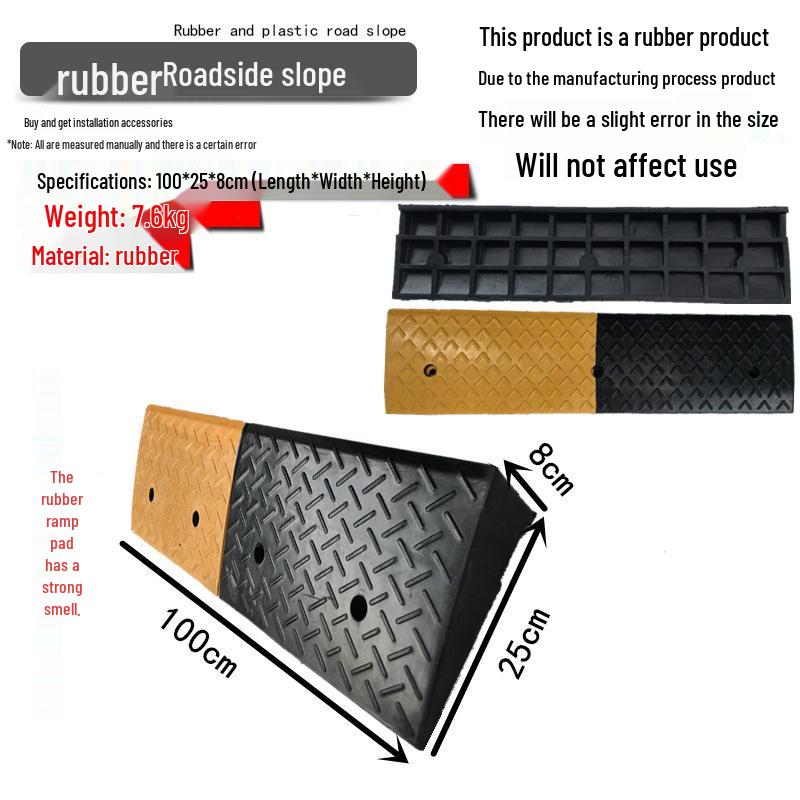 Rubber Curb & Threshold Ramp Mat for Home and Car 