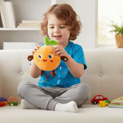 Creative Fruit Induction Metronome Music Modes Cute Fruit Plush Toy Sensory Interactive Playing Joint Music Rhythm Stuffed Doll