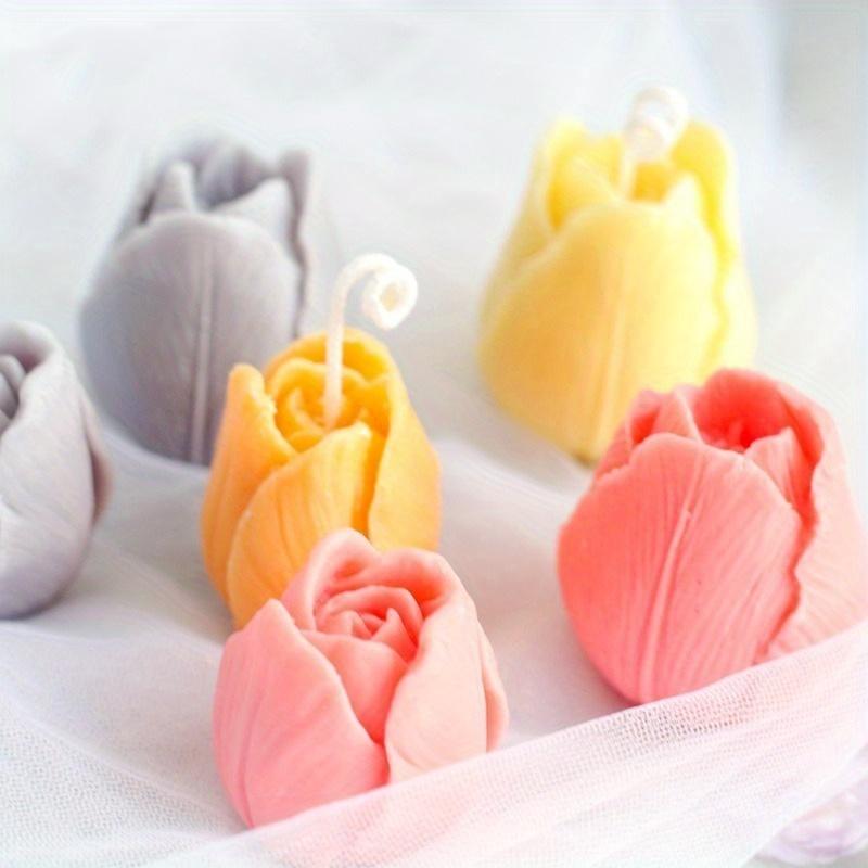 1PC 3D Tulip Candle Mold Handmade DIY Flower Soap Silicone Mold Silicone Mold Soap Forms Soap Making Supplies