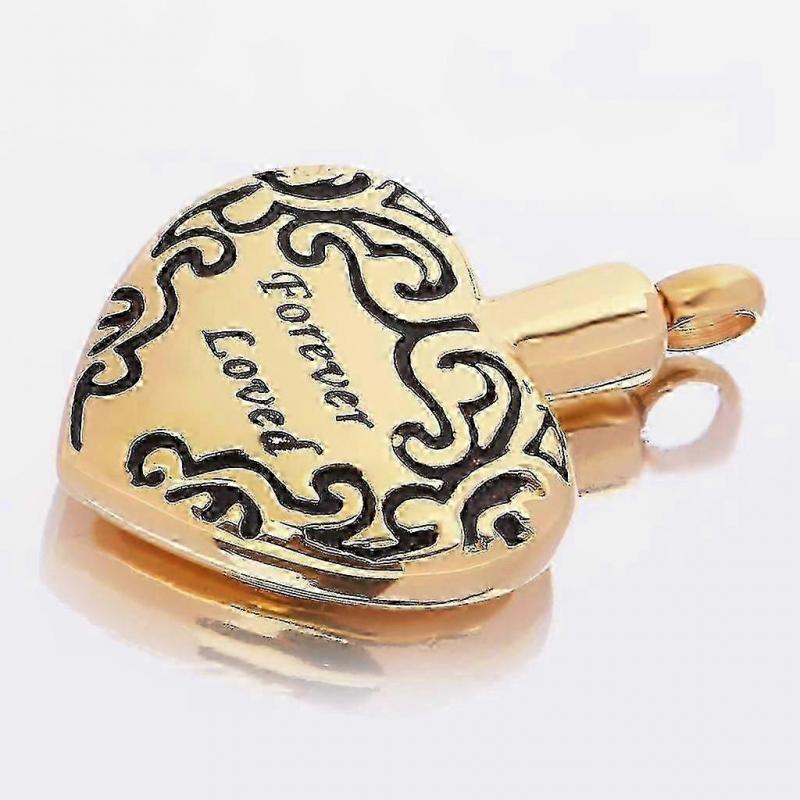 Forever Loved Heart Cremation Urn Ash Holder Keepsake Pendant for Necklace Hr