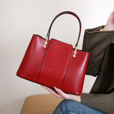 Fashionable Red Wedding Bag for Women's New High Grade High Capacity Women's Handbag Bridal Bag Wedding Handheld Shoulder Bag