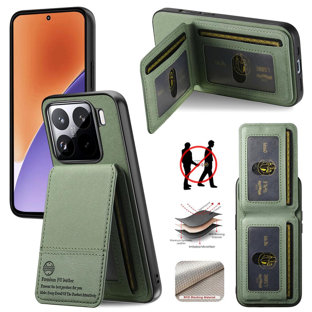 Phone Case for Xiaomi 15T Poco F7 X7 MI 17 Pro Max RFID Leather Wallet Card Back Cases for Redmi 15c 14c 13C Note15 14 Pro Plus
