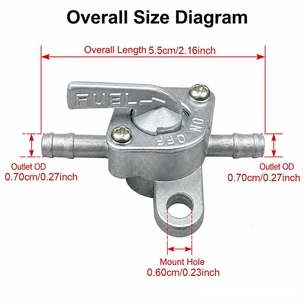 6mm Motorcycle Fuel Tap Gas Petrol Valve Fuel Tank Switch For Scooter ATV Quad Dirt Bike Motorbike Fuel On/Off Accessories Fuel System 2