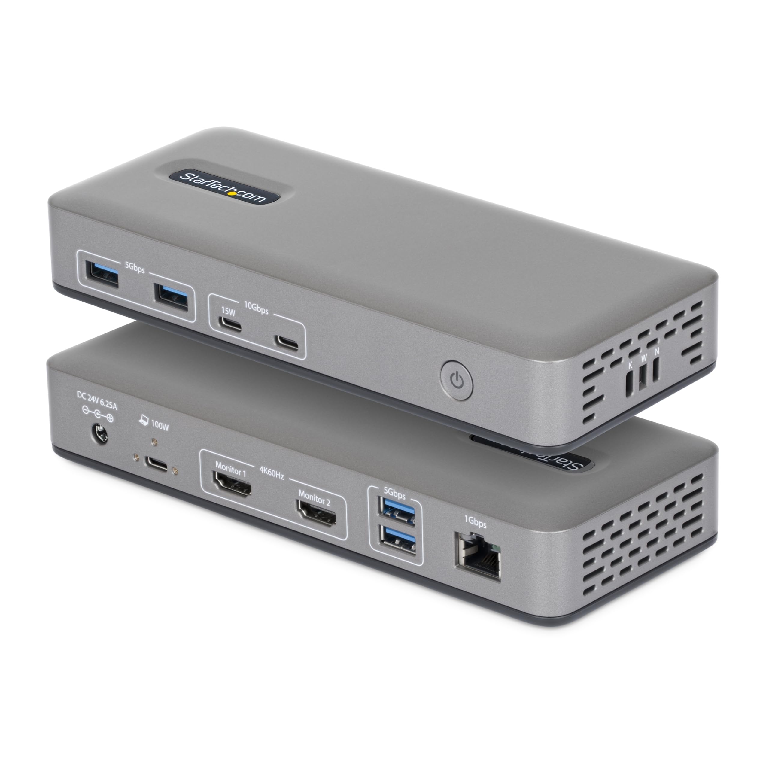 

Док-станція StarTech з подвійними портами 4K 60 Гц 100 Вт USB та LAN для Windows USB-C HDMI, Хаб, LAN, (196N-USBC-DOCK)