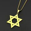 Israel Hexagram Je Magen David Edelstahl Anhänger Halskette für Damen Herren Davidstern Strasssteine Kette Schmuck