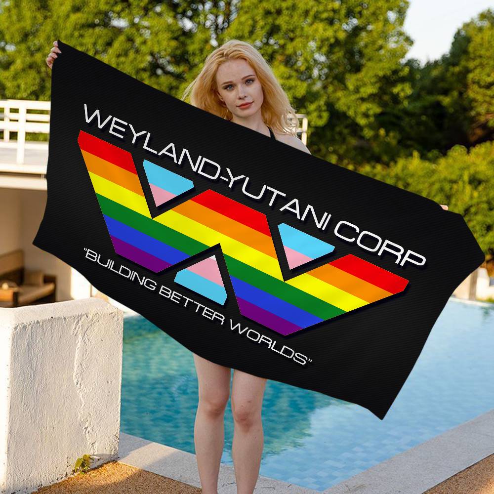 A-Weylands-yutani Microfiber Blanket Quick Drying Beach Towels Oversized Printing Super Absorbent Pool Towel Blanket