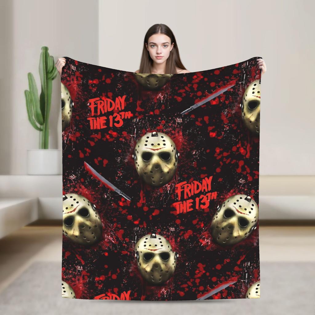 שישי יום שישי ה-13 ג'ייסון וורהיס שמיכה פיקניק פלנל מצעים כיסויים לחוץ חם מותאם אישית DIY איכותי כיסוי מיטה מתנה