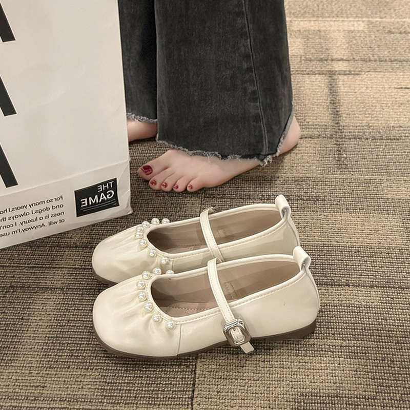 Retro Xiaoxiangfeng Silver Mary Jane Women's Shoes Spring and Summer New Light Mouth Soft Sole Single Shoes with Skirts Evening Shoes