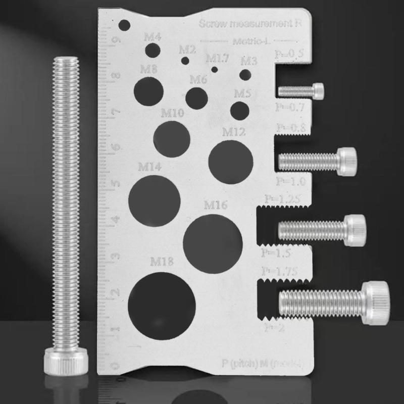 Screw Size Chart Stainless Steel Screw Gauge with Clear Scale for Precise Thread Pitches and Diameter Reading