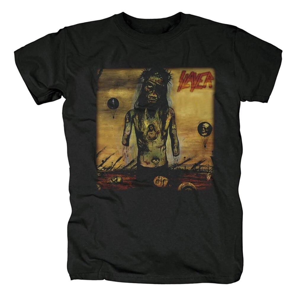 Vintage Slayer Show No Mercy T Shirt Unisexs Fashion Short Sleeve Tshirt Harajuku Streetwear Hip Hop Cotton T-Shirt Tee Tops