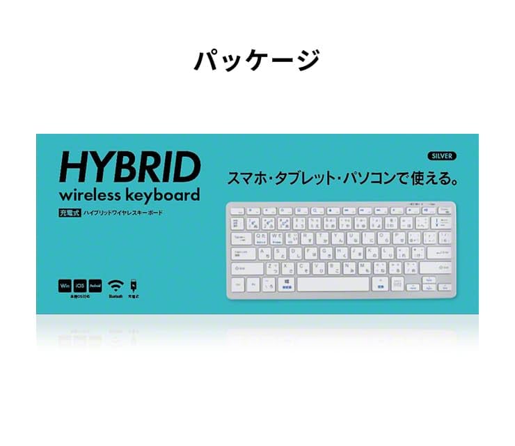 3R Klávesnice Bezdrátová Kompaktní s Přijímačem Hybridní Dobíjecí Tichá Tenká Lehká Smartphone Tablet PC Windows iOS Android