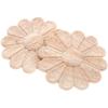 Aug. 10Pcs Unpainted Round Flower Pattern Wood Carved Applique Frame Onlay Cabinet Furniture Decoration 6Cm