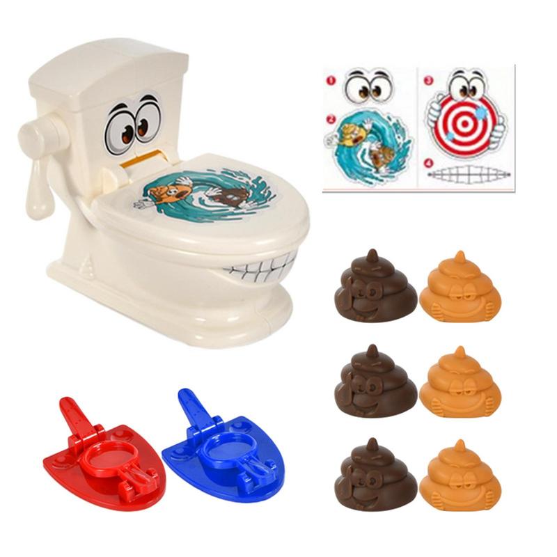 Funny Toilet Toys Catapult Poop Trick Toilet Prop Relaxation Poop Toy For Children, Adults Desktop PK Games Toys Fun Interactive