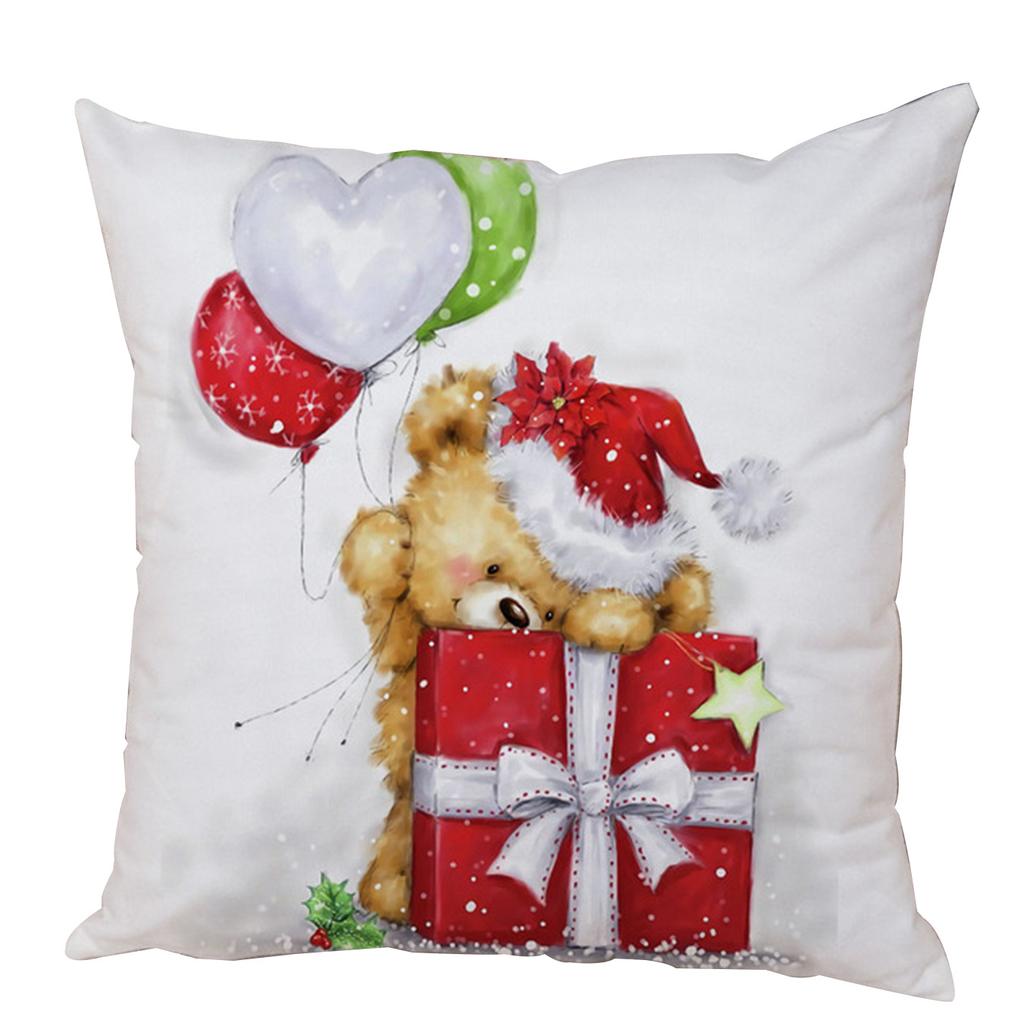 Kissenbezug Weihnachtsmann Kissenbezug Dekoration Niedlicher Cartoon Schneemann Kissenbezug Zuhause Sofa Lendenwirbelstütze Stickerei