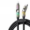 TOOCKI TQ-X103 2m USB-A/USB-C to USB-C/iP 240W Fast Charging Data Cable with Colorful Breathing Light