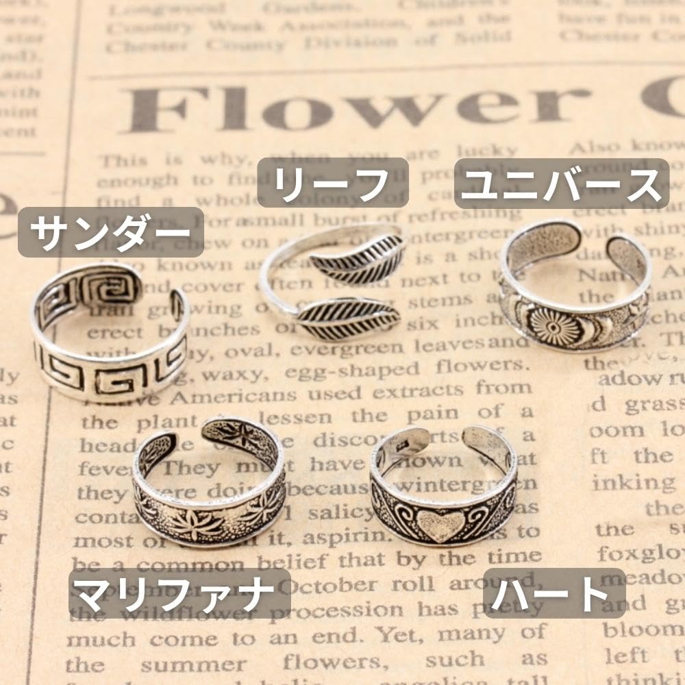 Orris Toe Ring, 925 Sterling Silver, Adjustable Size, Simple Design, Men's (Celestial Body)