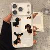 Korean Dachshund Suitable for Apple 16/17Promax Mobile Phone Case IP15 Transparent 14 Space Case 13/12 Soft 11