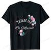 French Team Bride Squad T-shirt Flower Graphic Bridal Shower Wedding Tops Women Bachelorette EVJF Party Blouses Bridesmaid Tees
