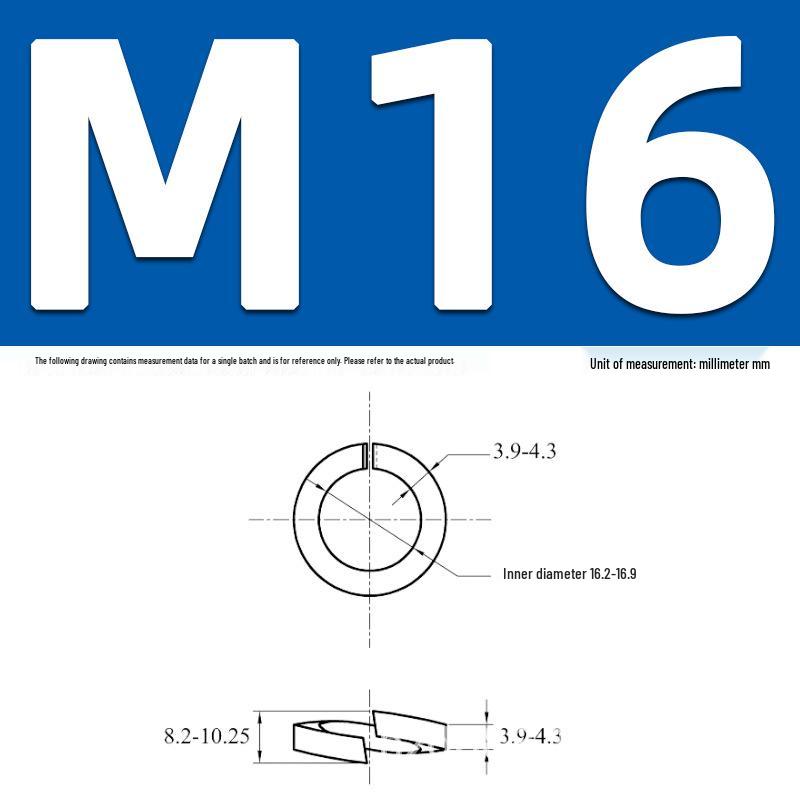 304 Stainless Steel GB93 Spring Elastic Washer M1.6-M16