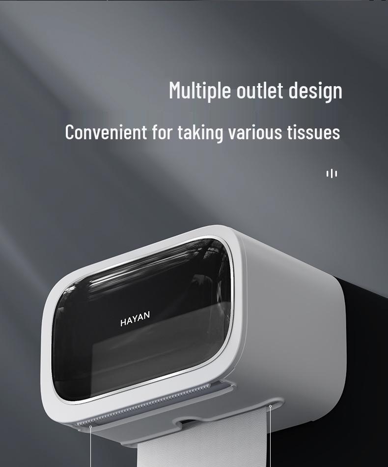 Luxury Wall-Mounted Tissue and Toilet Paper Box - No-Drill, Elegant Pull-Out Design