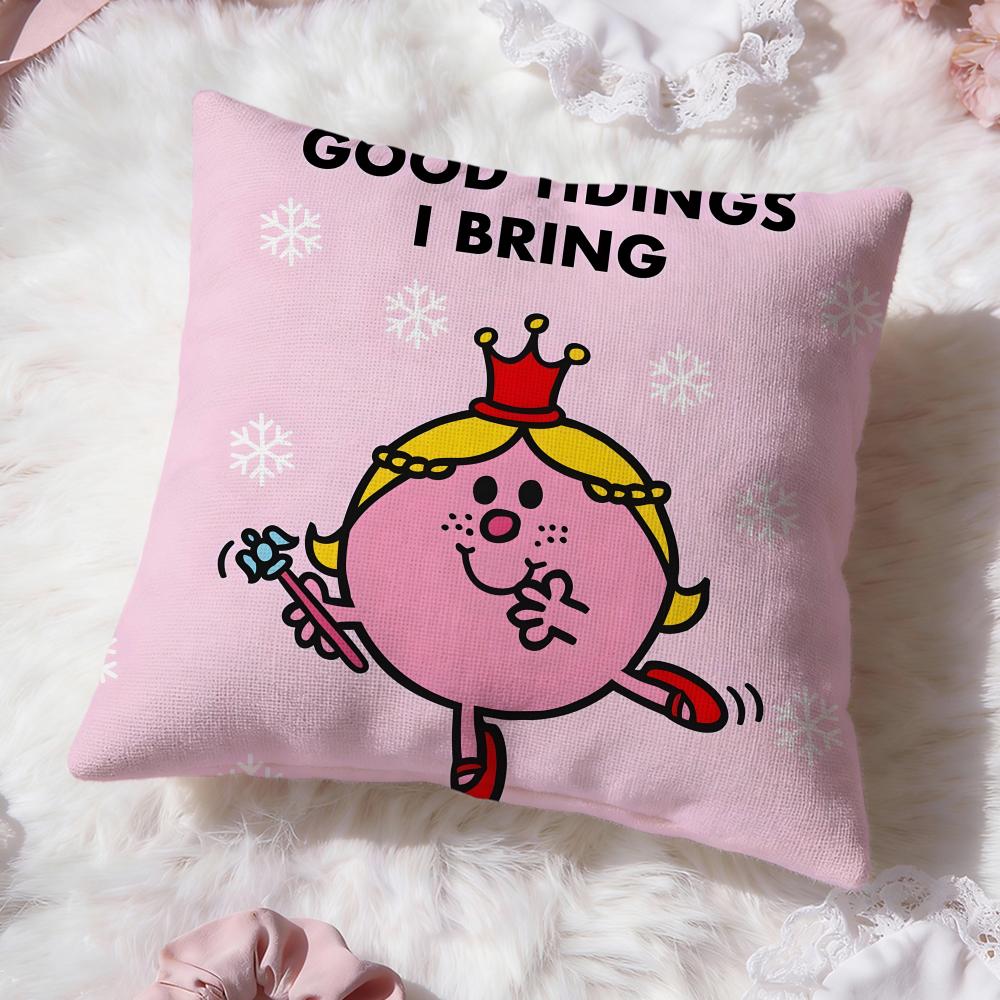 cute Mr. Men and Little Miss Cushion Cover Premium Comfort Reversible Pillow Cove -Two in One Design for Any Room & Car Interior