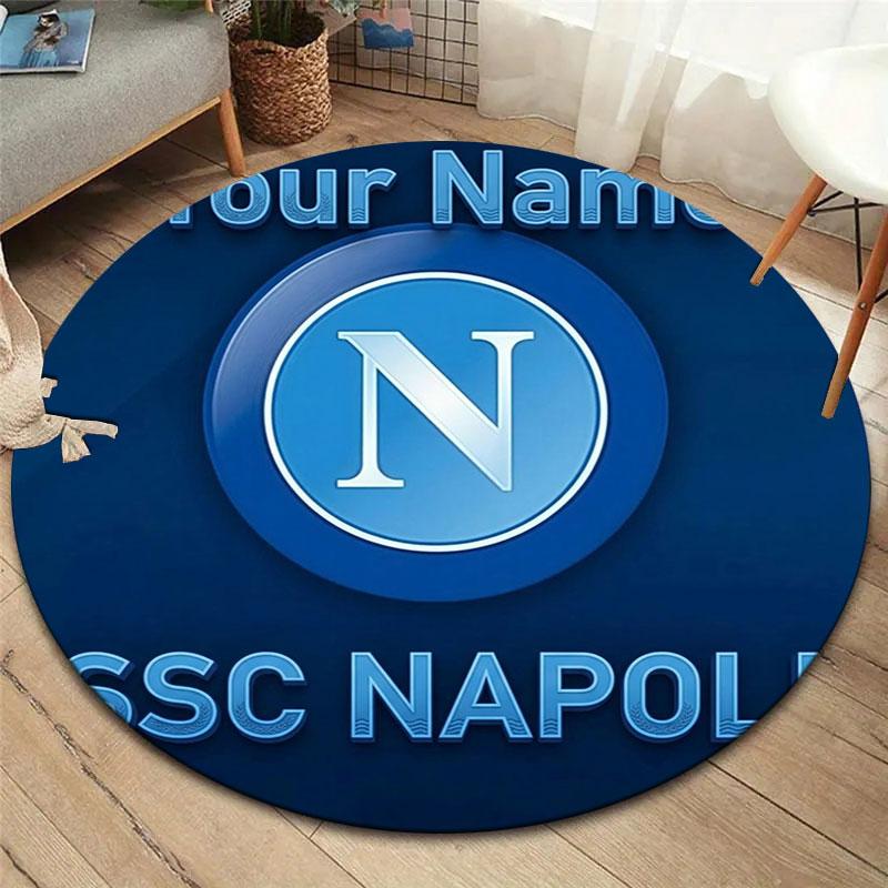 SSC Napoli Custom Name Round Area Rug,Carpet Rug for Living Room Bedroom Sofa Playroom Decor,Non-slip Floor Mat