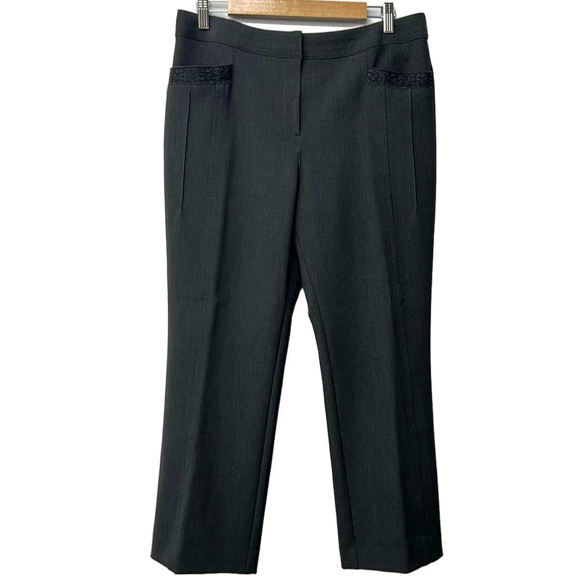 ALBA ROSSA Pants Size 46 XL Women s Good Condition - Dark Gray x Black Full Length/Lace