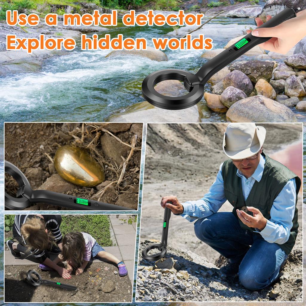 Metal Detector with LCD Display Portable High Sensitivity Metal Detector Audible Alarm Outdoor 360 ° All-round Detection
