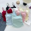 Nádržka s hrudní vložkou Halter Crop Topy Dámské Letní Tílka Bez zad Módní Trubkový Dámský Bez rukávů Zkrácená Vesta