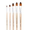 5pcs Filbert Tip Paint Brushes Set Nylon Hair Wooden Handle Artists Paintbrushes for Children Adults Beginners for Acrylic Oil Watercolor Gouache Nail